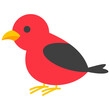 Scarlet tanager bird vector cartoon illustration isolated on a white background.