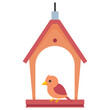 Bird feeder for outdoors vector cartoon illustration isolated on a white background.