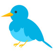 Blue bird vector cartoon illustration isolated on a white background.