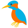 Alcedo bird vector cartoon illustration isolated on a white background.