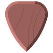 Wooden guitar pick vector cartoon illustration isolated on a white background.