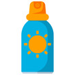Sunscreen spray vector cartoon illustration isolated on a white background.