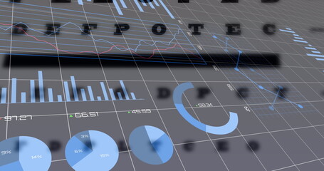 Poster - Image of financial data over ophthalmic board