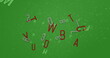 Image of letters and numbers on green background
