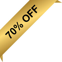 Wall Mural - 70% off golden corner ribbon tag with text