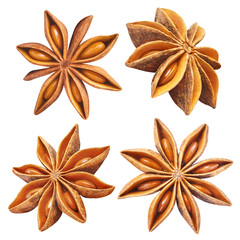 Wall Mural - Set of delicious star anise, cut out
