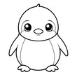 © meastudios - Simple vector illustration of penguin drawing for children page