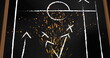 Image of confetti over stadium drawing