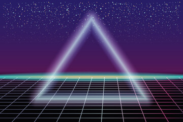 Wall Mural - Synthwave retro banner vaporwave aesthetic background