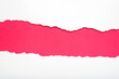 © sandor - Torn white paper on dark pink background. Space for text.