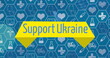Image of data processing over support ukraine text