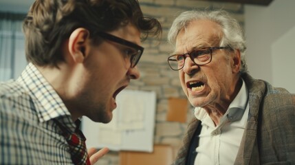 Poster - Two men in discussion, suitable for business concepts