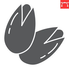Poster - Pistachio glyph icon, nuts and organic, pistachio vector icon, vector graphics, editable stroke solid sign, eps 10.