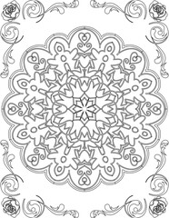 Printable Mandala Coloring Page for Adults. Educational Resources for School for Kids. Adults Coloring Book. Mandala Coloring Activity Worksheet.