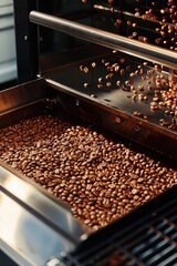 Poster - Freshly roasted coffee beans for commercial use