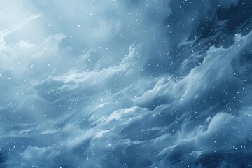 Aufkleber - beautiful sky with fluffy clouds and twinkling stars. perfect for backgrounds or dreamy designs