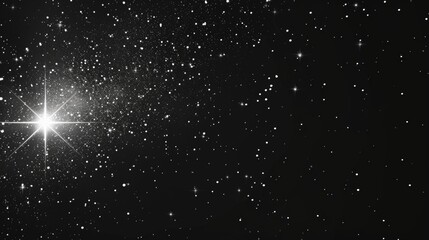 Poster - A bright star shining in the night sky, suitable for various projects