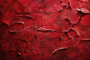 Poster - A red painted wall with peeling paint. Suitable for backgrounds or texture use