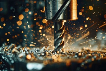 Aufkleber - Precision metal cutting machine in action, suitable for industrial concepts