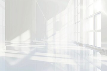 Poster - A white room with a large window and a red fire hydrant, suitable for various indoor design concepts