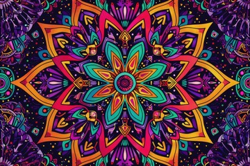 Poster - Vibrant and eye-catching floral design on a dark backdrop. Perfect for adding a pop of color to any project