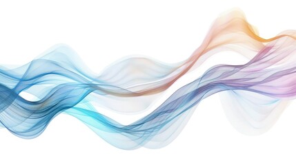 Poster - Abstract blue and pink smoke wave on white background. Perfect for design projects
