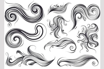 Poster - Abstract black and white swirls on a white background. Suitable for graphic design projects or artistic backgrounds