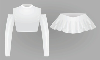 Wall Mural - Dancing set- t shirt and mini skirt. vector illustration