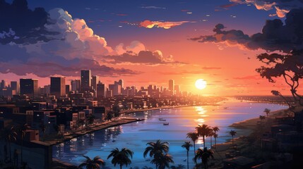 Wall Mural - sunset