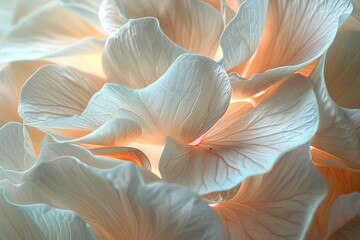 Wall Mural - A close up of a flower with a white and pink hue