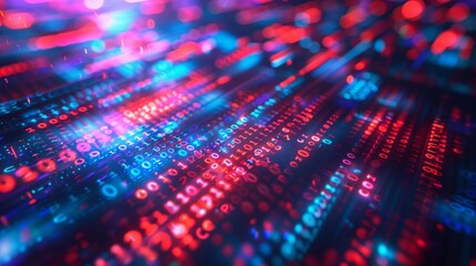 abstract background of coding software for stock market, sci-fi palette tone