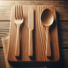 Wall Mural - wooden kitchen utensils
