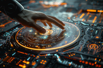 Poster - Hand touch Holographic User Interface, Digital and Innovation Technology