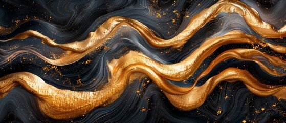 Wall Mural - Design for wallpaper in gold and black