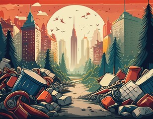 Wall Mural - Retro background. Background and garbage texture.