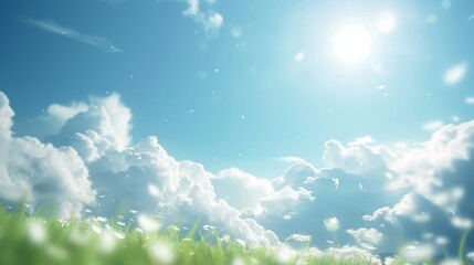 Poster - Cloudless sky background. Depth of field. Bokeh. Clean and bright. Generative AI.