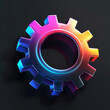 Abstract techno gear background with geometric colorful gear wheels. Space for gear text. Vector gears modern mechanism industrial . Technology gears
