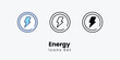 Energy Icons thin line and glyph vector icon stock illustration