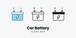 Car Battery Icons thin line and glyph vector icon stock illustration