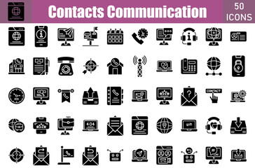 Sticker - Contacts Communication Icons Set.Web and mobile icons.Vector illustration