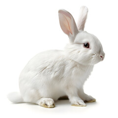 Wall Mural - Cute white rabbit isolated on White background