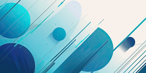 Poster - Blue and teal geometric background vector presentation design in the style of an abstract artwork. The design uses shapes and line