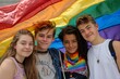 © Artimind - A photo of young people celebrating the pride month with lgbt flag