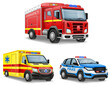 automobile of various emergency and rescue services car vector illustration