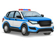 police automobile car vehicle vector illustration