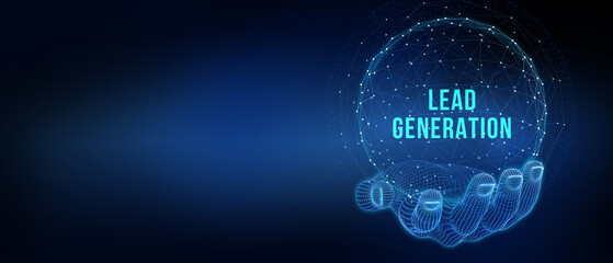 Wall Mural - Lead Generation. Finding and identifying customers for your business products or services. Finance concept. 3d illustration