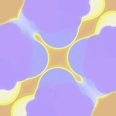 Poster - 3d rendering digital illustration in surreal and abstract style of symmetrical figures in yellow-orange hue