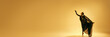 © master1305 - Flow and grace of dancer movements. Elegant artistic woman, ballet dancer making creative performance against sand color background. Art, classical dance, beauty, fashion, aesthetics concept. Banner