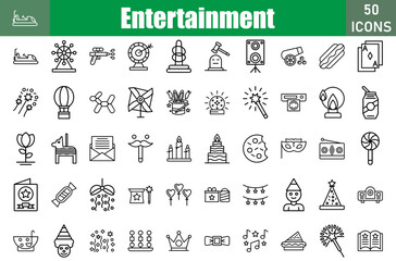 Wall Mural - Entertainment Icons Set.Web and mobile icons.Vector illustration