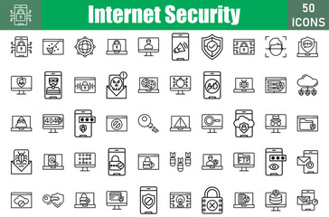 Sticker - internet Security Icons Set.Web and mobile icons.Vector illustration